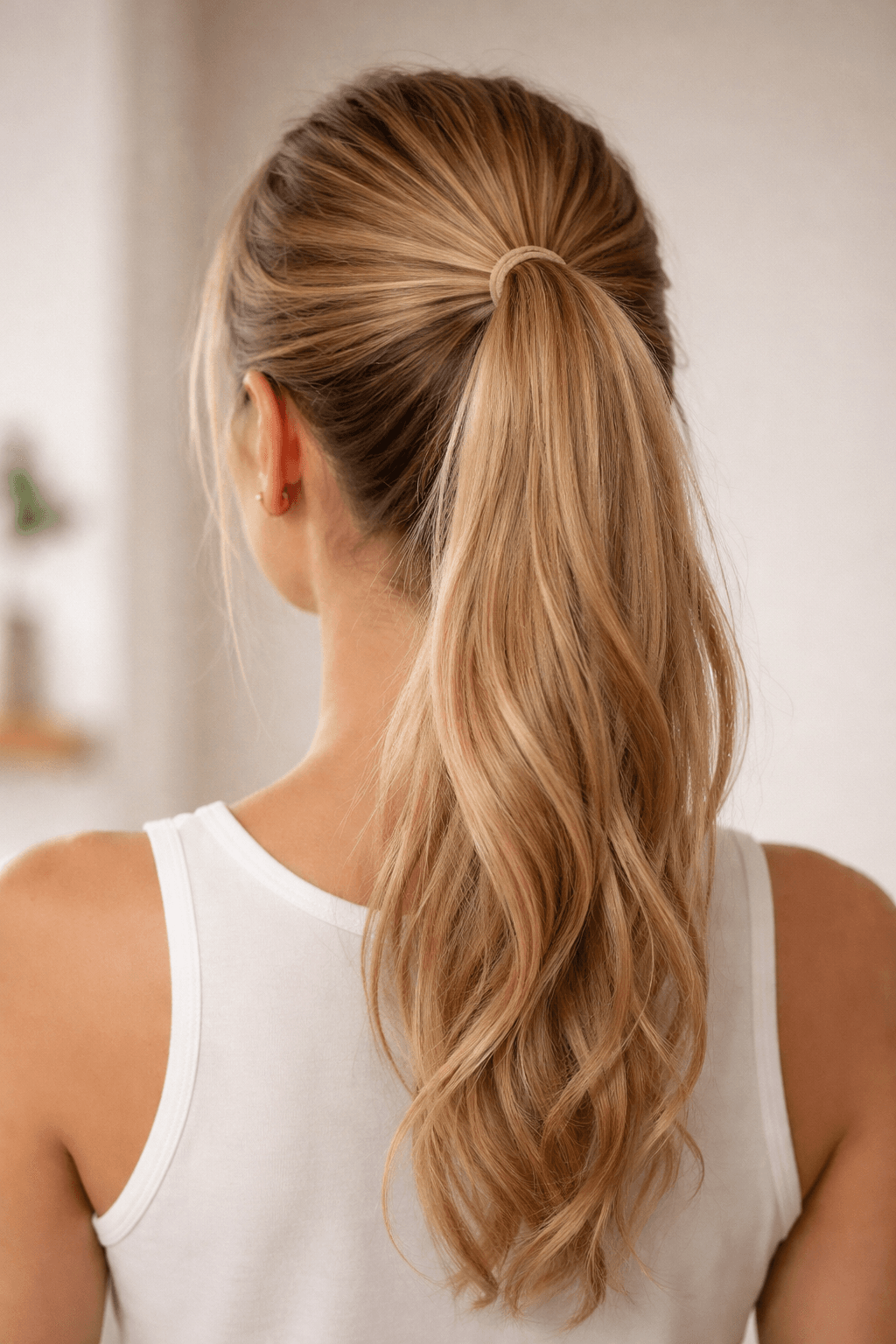 Sleek ponytail hairstyle